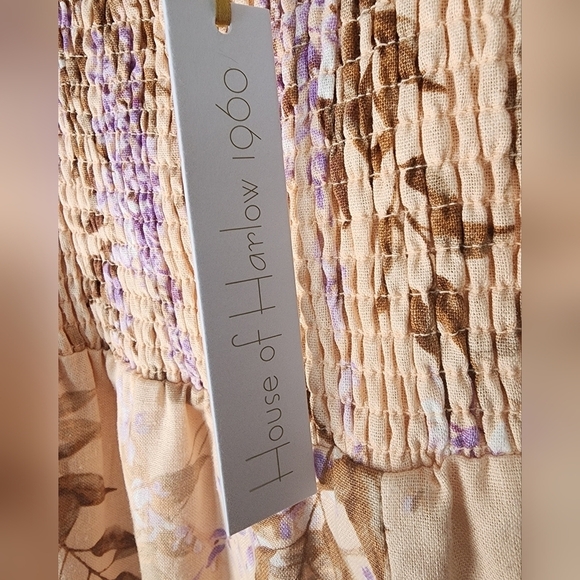 NWT House of Harlow 1960 Floral Linen Blend Midi Dress Size Small - Picture 8 of 11